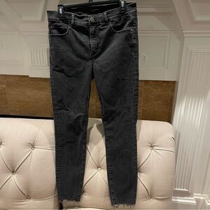AX: ANN TAYLOR Faded BLACK Stretchy Skinny Cropped Jeans WOMEN'S SIZE 8